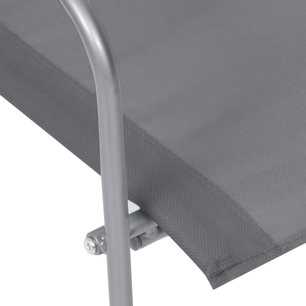 Set Divano da Giardino 4 pz in Tessuto e Acciaio Grigio 44351