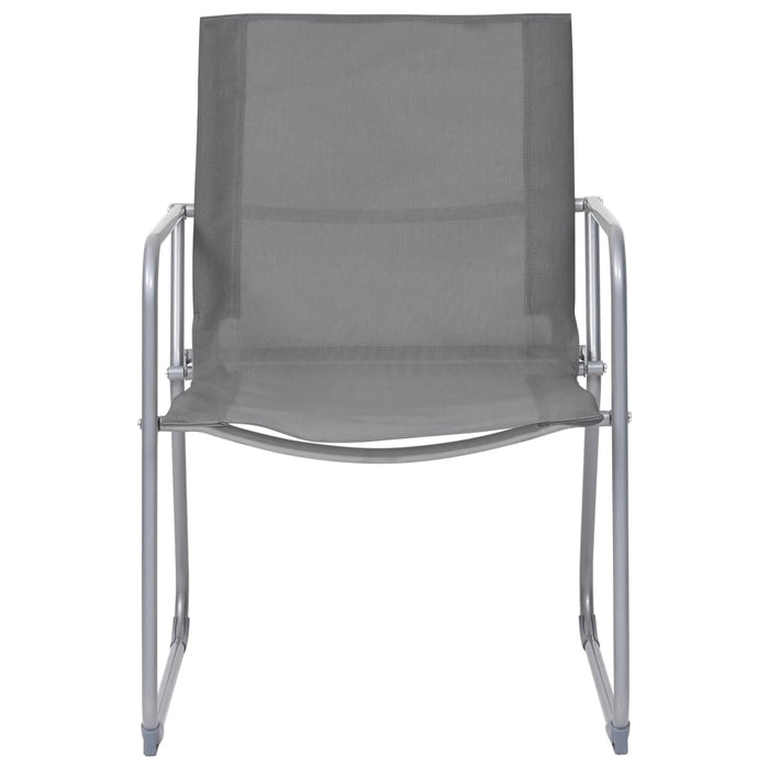 Set Divano da Giardino 4 pz in Tessuto e Acciaio Grigio 44351