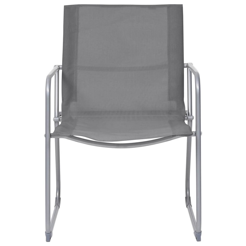 Set Divano da Giardino 4 pz-Sofa da Giardino-Divanetto da esterno in Tessuto e Acciaio Grigio