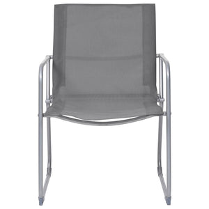 Set Divano da Giardino 4 pz-Sofa da Giardino-Divanetto da esterno in Tessuto e Acciaio Grigio