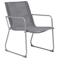 Set Divano da Giardino 4 pz in Tessuto e Acciaio Grigio 44351