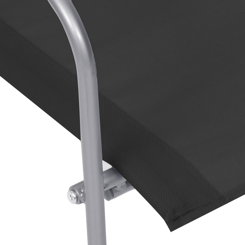 Set Divano da Giardino 4 pz-Sofa da Giardino-Divanetto da esterno in Tessuto e Acciaio Nero