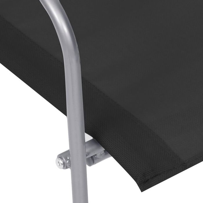 Set Divano da Giardino 4 pz-Sofa da Giardino-Divanetto da esterno in Tessuto e Acciaio Nero