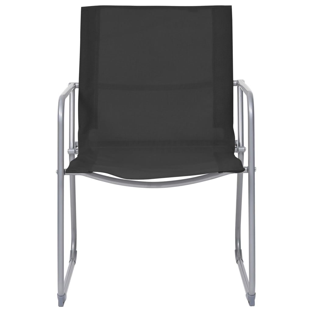 Set Divano da Giardino 4 pz-Sofa da Giardino-Divanetto da esterno in Tessuto e Acciaio Nero