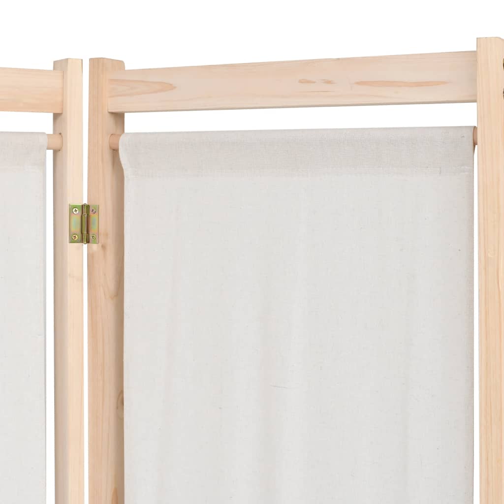 Divisorio divisorio mobile decorativo 5 pannelli crema 200 x 170 x 4 cm tessuto 0802071