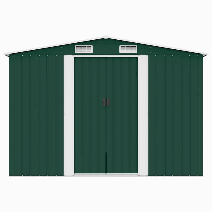 Casetta da Giardino 257x298x178 cm in Metallo Verde 143340