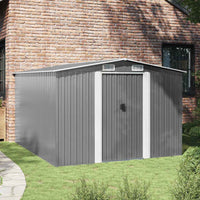 Casetta da Giardino 257x298x178 cm in Metallo Grigio 143341