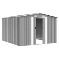 Casetta da Giardino 257x298x178 cm in Metallo Grigio 143341
