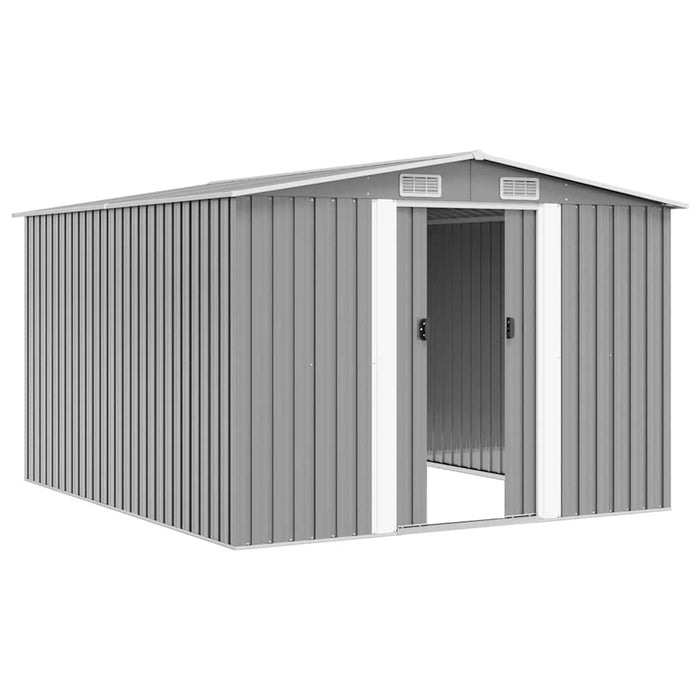 Casetta da Giardino 257x298x178 cm in Metallo Grigio 143341