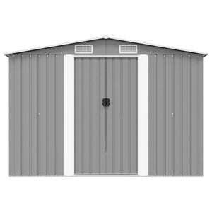 Casetta da Giardino 257x298x178 cm in Metallo Grigio 143341