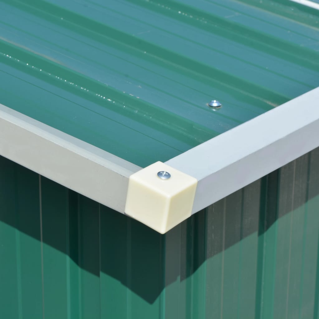 Casetta da giardino casetta per cabine ripostiglio casetta per la casa casetta per attrezzi da esterno robusta 257 x 392 x 181 cm verde metallo 02_0022169