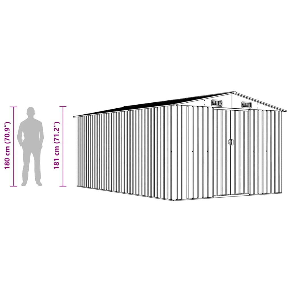 Casetta da Giardino 257x392x181 cm in Metallo Verde 143344