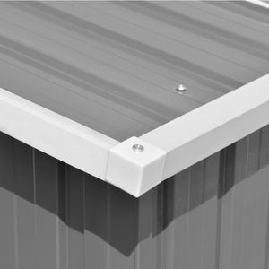 Casetta da giardino casetta per cabine ripostiglio casetta per la casa casetta per attrezzi da esterno robusta 257 x 392 x 181 cm grigio metallo 02_0022167