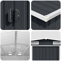 Casetta da Giardino 257x392x181 cm in Metallo Antracite 143346