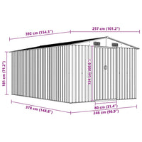 Casetta da Giardino 257x392x181 cm in Metallo Antracite 143346