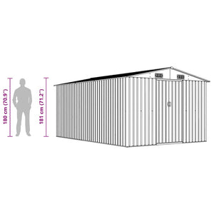 Casetta da Giardino 257x392x181 cm in Metallo Antracite 143346