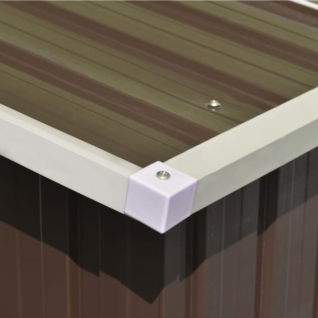 Casetta da giardino casetta per capanni casetta per ripostigli casetta per attrezzi da esterno robusta 257 x 489 x 181 cm marrone metallo 02_0022172