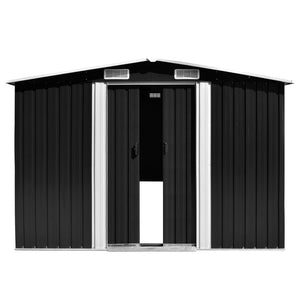 Casetta da giardino casetta per cabine ripostiglio casetta per la casa casetta per attrezzi da esterno robusta 257 x 580 x 181 cm metallo antracite 02_0022174