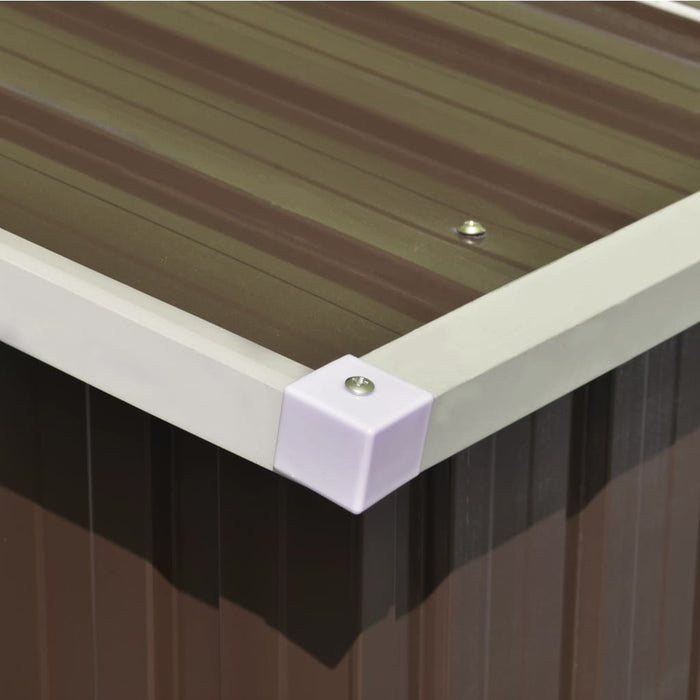 Casetta da giardino casetta per capanni casetta per ripostigli casetta per attrezzi da esterno robusta 257 x 580 x 181 cm marrone metallo 02_0022176