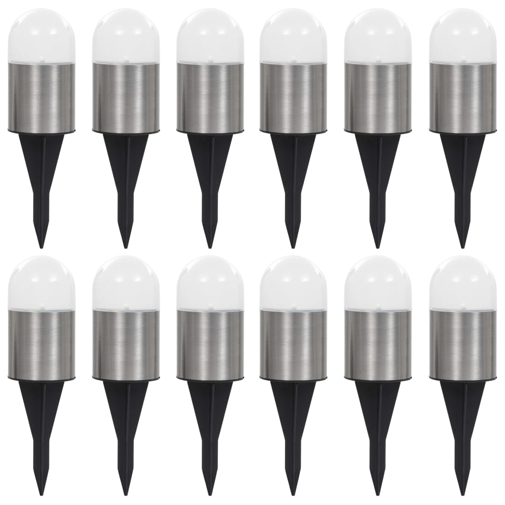 vidaXL Lampade Solari da Terra 12 pz Luci a LED Bianche