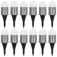 vidaXL Lampade Solari da Terra 12 pz Luci a LED Bianche