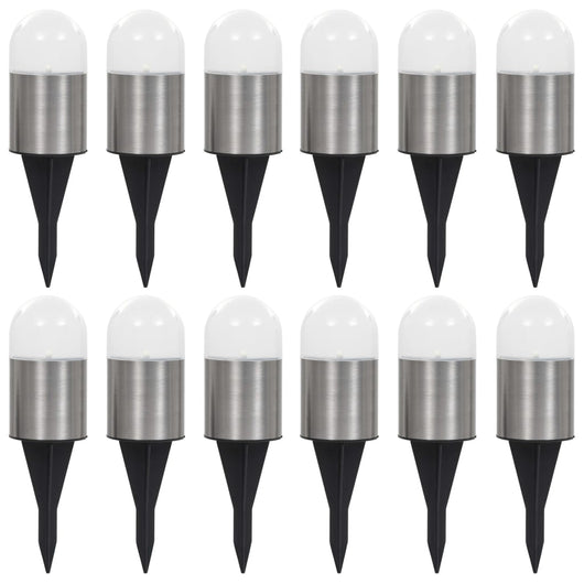 vidaXL Lampade Solari da Terra 12 pz Luci a LED Bianche