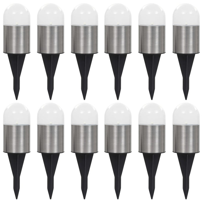 vidaXL Lampade Solari da Terra 12 pz Luci a LED Bianche