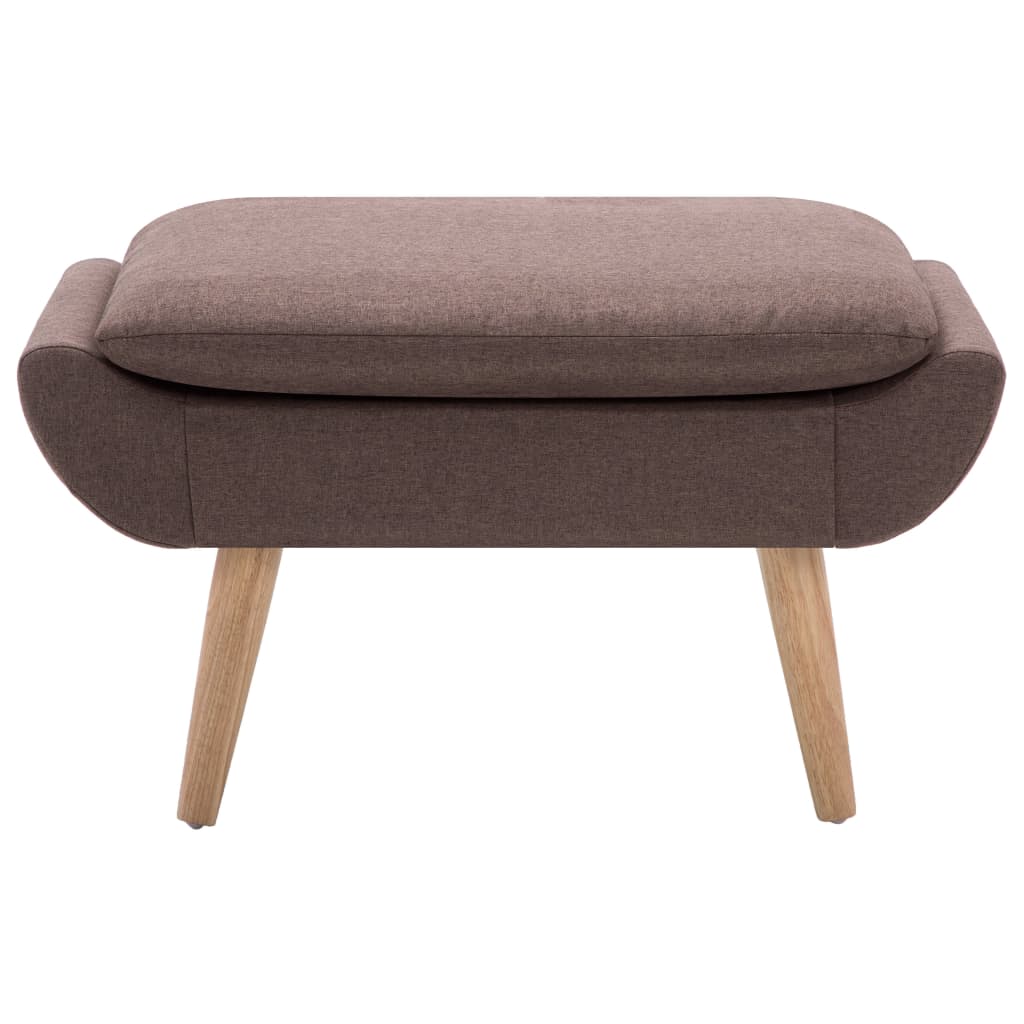 Poltrona Bassa con Poggiapiedi Marrone in Tessuto 246980