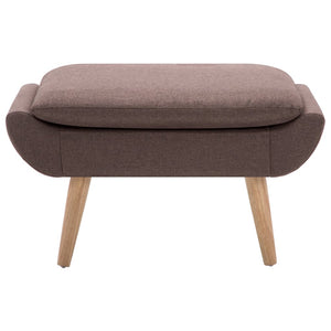 Poltrona Bassa con Poggiapiedi Marrone in Tessuto 246980