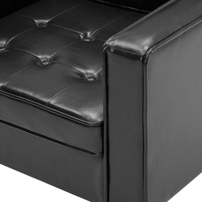 Poltrona Nera 75x70x75 cm Similpelle 247018