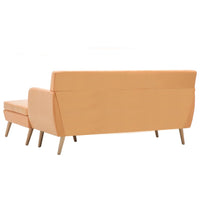 Divano a L-Sofa Rivestito in Tessuto 171,5x138x81,5 cm Arancione