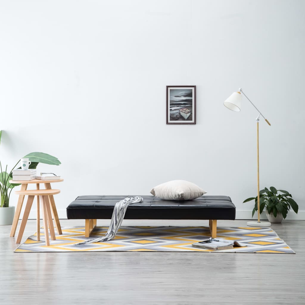 Divano Letto in Similpelle Nero