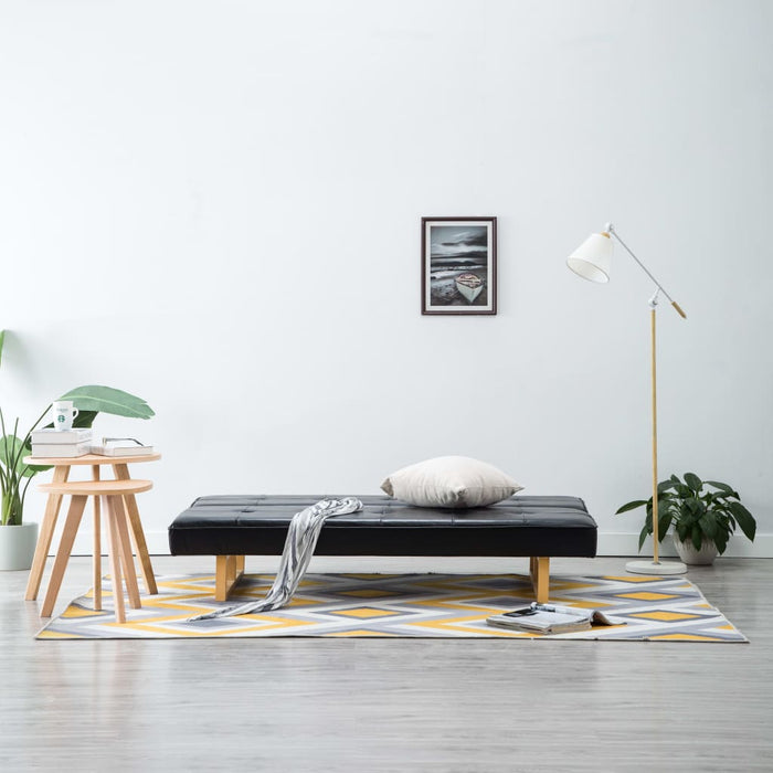 Divano Letto in Similpelle Nero