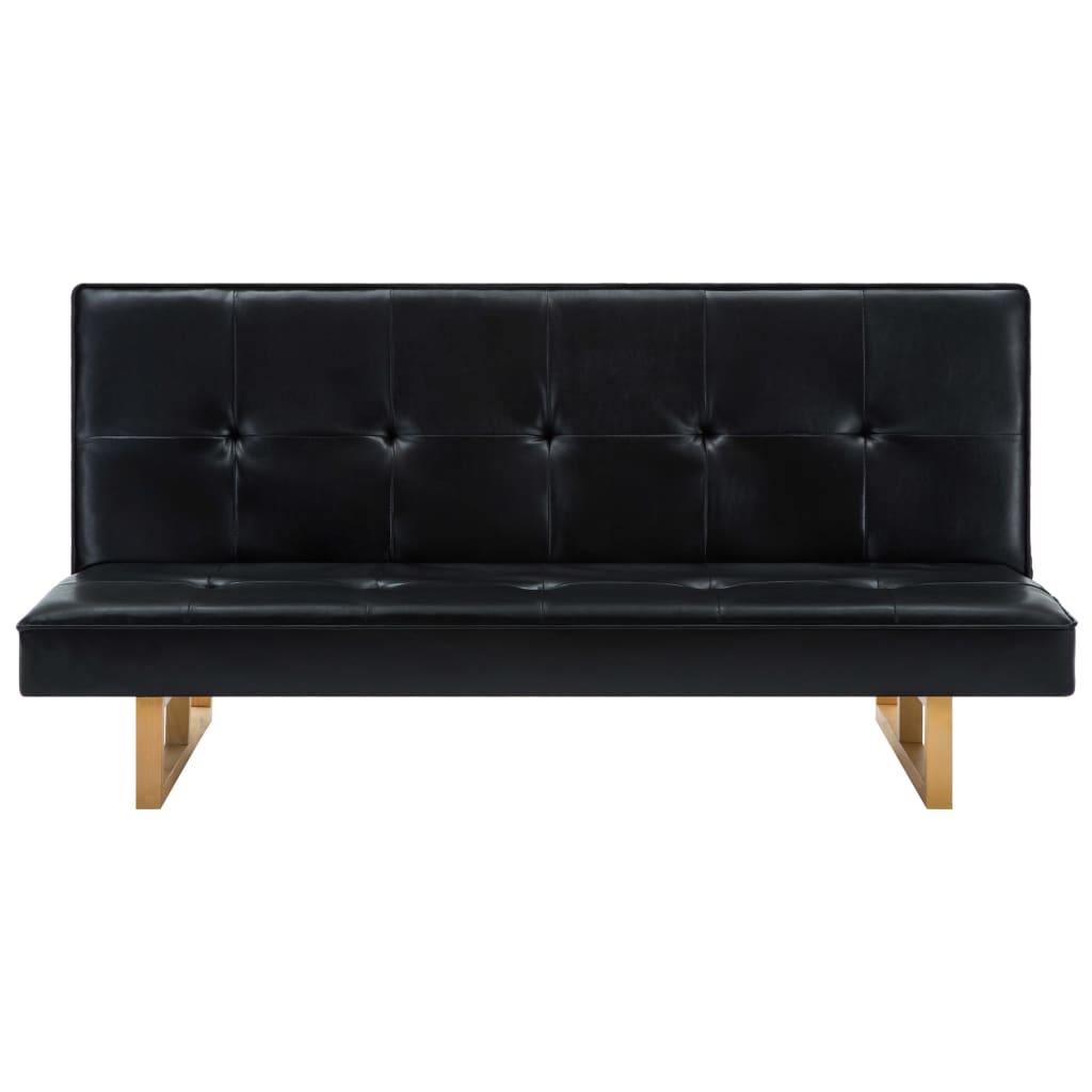 Divano Letto in Similpelle Nero