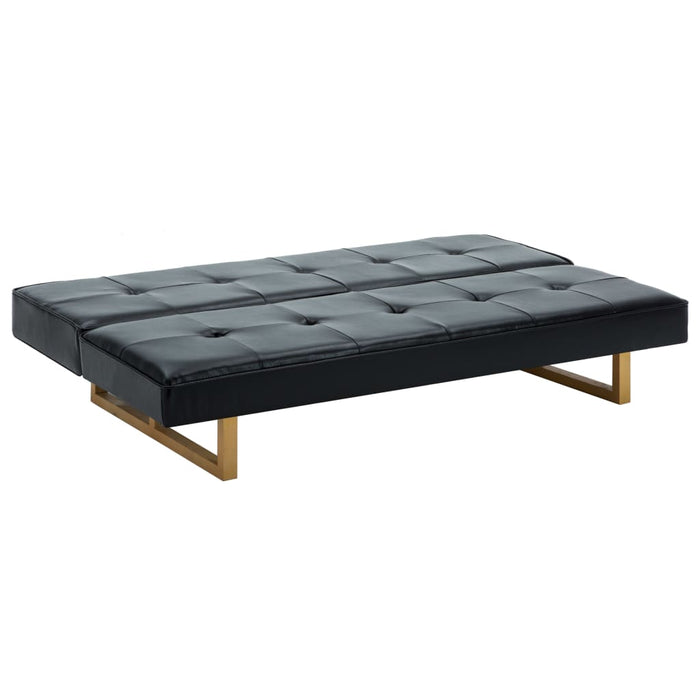 Divano Letto in Similpelle Nero