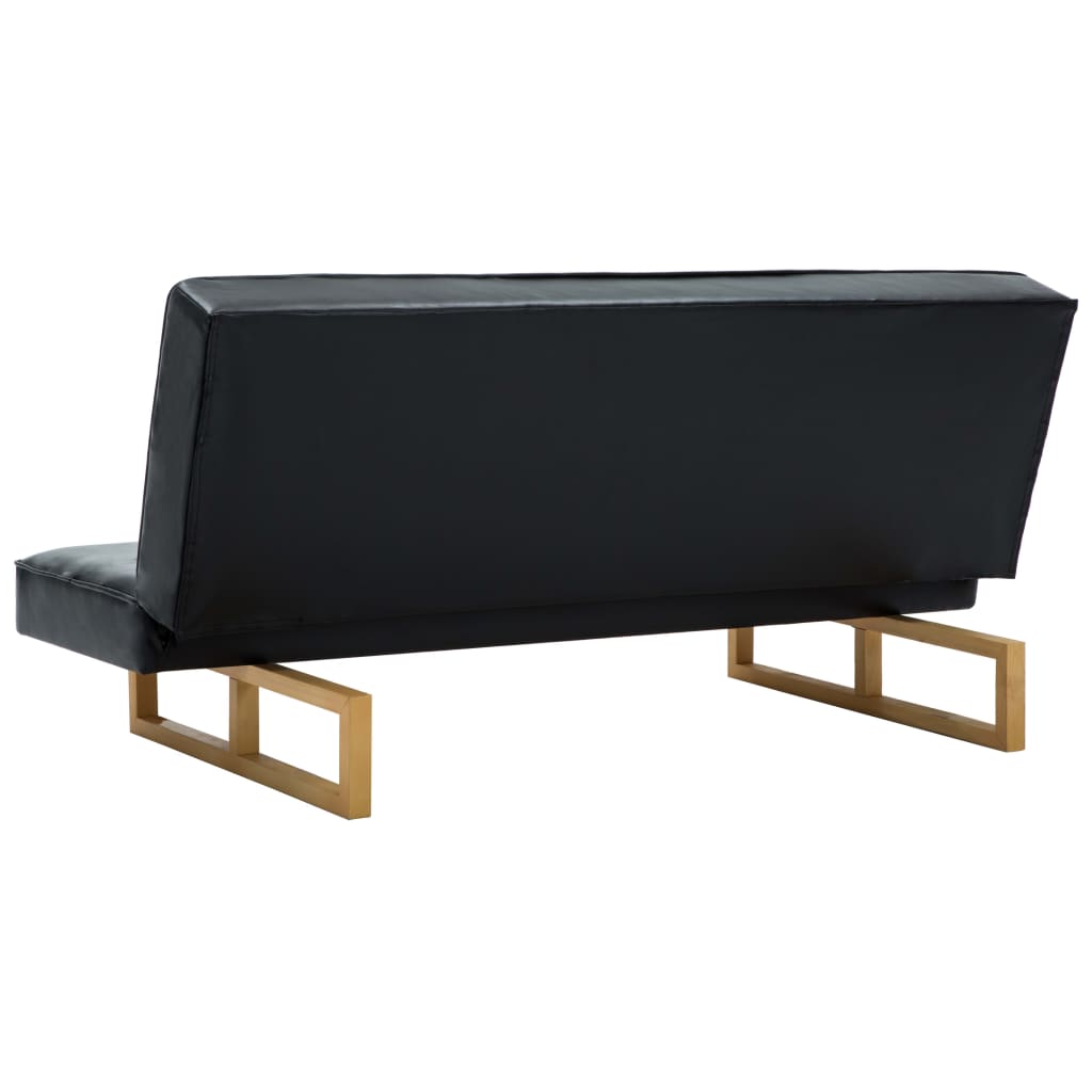 Divano Letto in Similpelle Nero