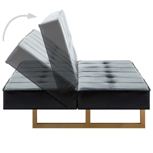 Divano Letto in Similpelle Nero