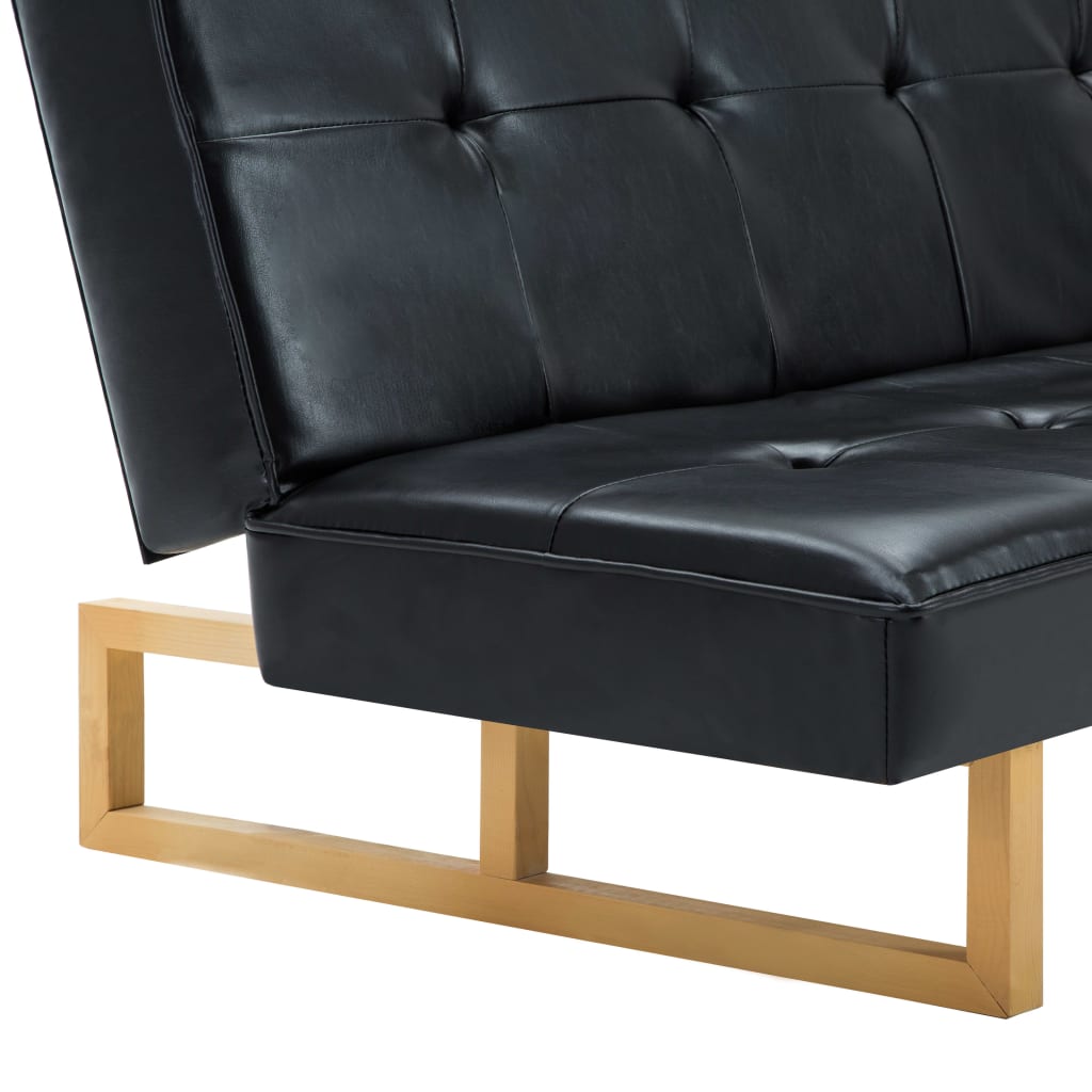 Divano Letto in Similpelle Nero