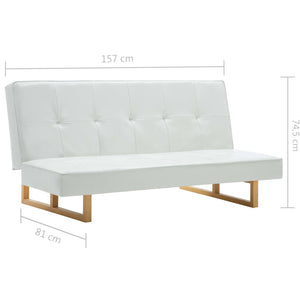 vidaXL Divano Letto in Similpelle Bianco