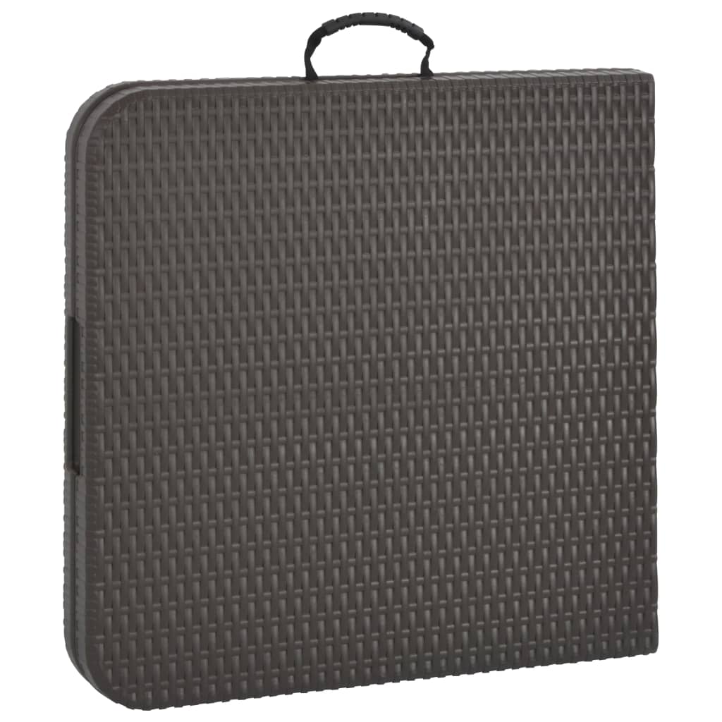 Tavolo da Giardino Marrone Pieghevole 120x60x74 cm HDPE Rattan 44553