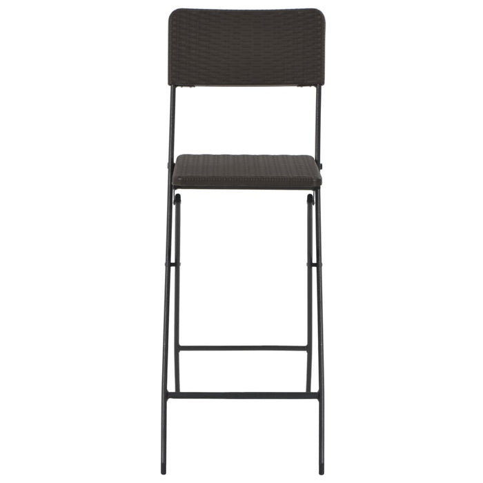 Sgabelli da Bar Pieghevoli 2 pz in HDPE Acciaio Marroni Rattan 44558