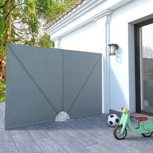 Tenda Laterale per Terrazza Pieghevole Grigio 240x160 cm