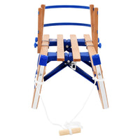 Slittino da Neve Pieghevole in Legno con Schienale 119 cm 91458