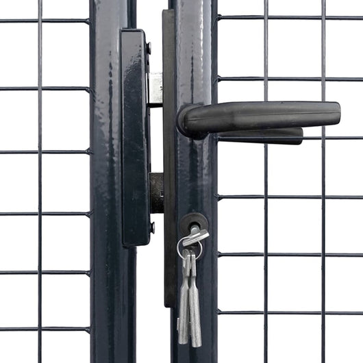 Cancello da giardino in rete di acciaio zincato 415x150 cm grigio 143377