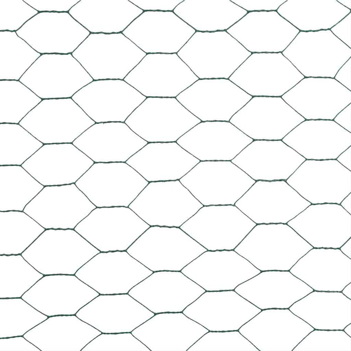 Recinzione in Rete per Pollaio in Acciaio e PVC 25x1,5 m Verde