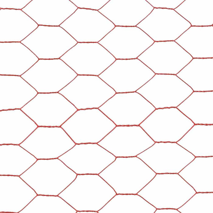 Recinzione in Rete per Pollaio in Acciaio e PVC 25x1 m Rossa 143305