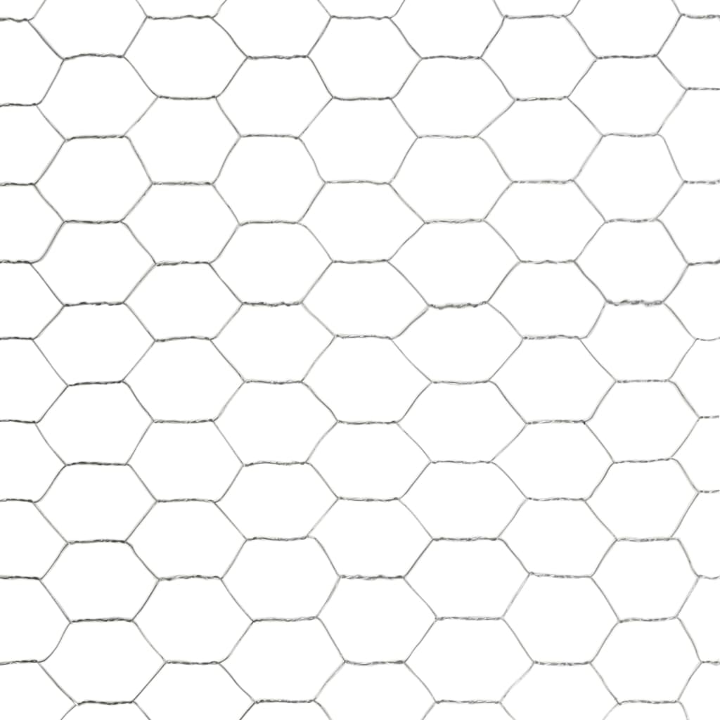 Recinzione in Rete per Pollaio Acciaio Zincato 25x1,5m Argento cod mxl 55375