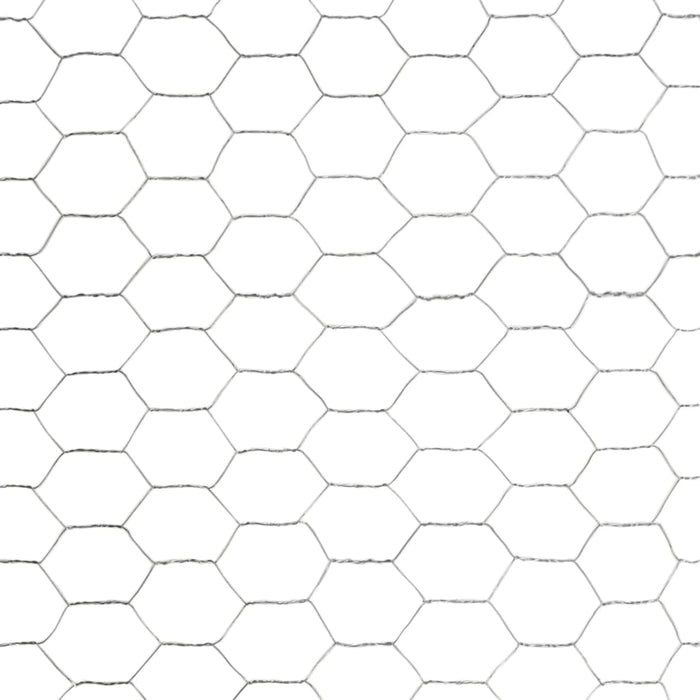 Recinzione in Rete per Pollaio Acciaio Zincato 25x1,2 m Argento cod mxl 59724
