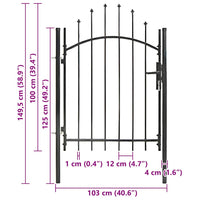 Cancello da Giardino in Acciaio 1x1,5 m Nero 143058