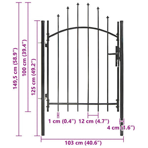 Cancello da Giardino in Acciaio 1x1,5 m Nero 143058